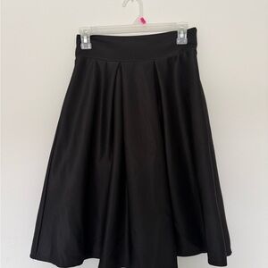 Papermoon Black A-Line Midi Skirt with Wide Waistband